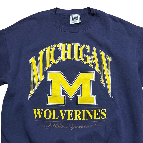 Vintage 90s Michigan Wolverines Big Graphic Crewneck Sweatshirt XL - Picture 2 of 3